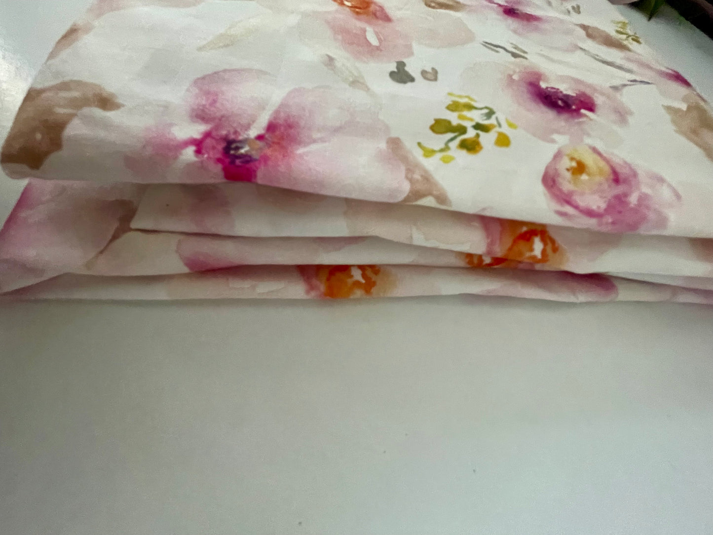 Baby Pram Blanket-Blush & Watercolour Flowers