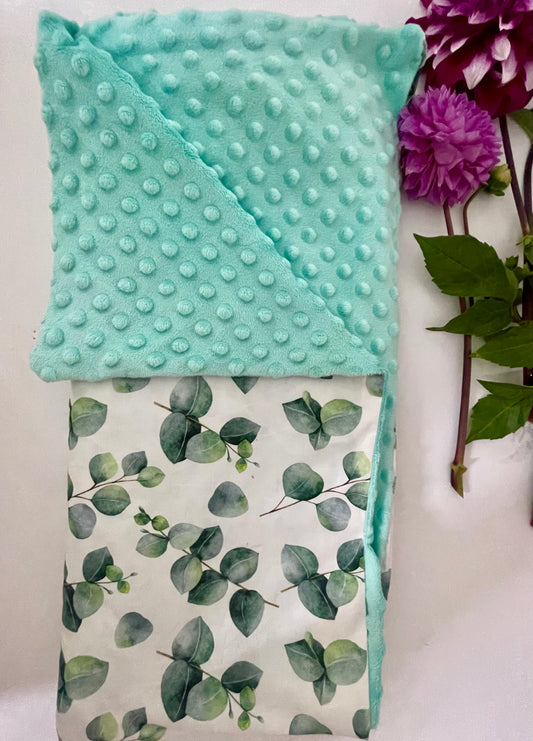 Baby Cot Blanket- Mint & Eucalyptus