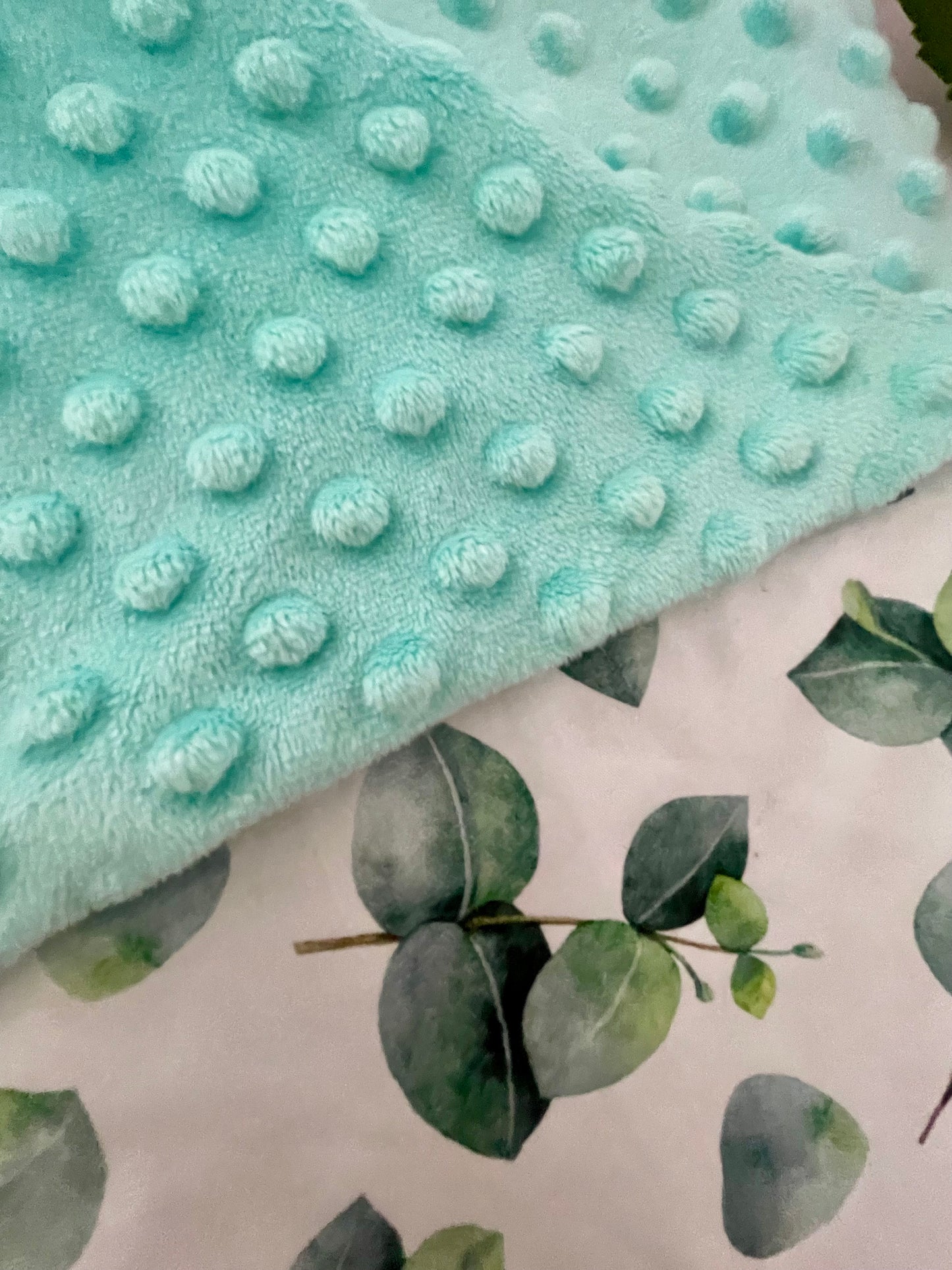 Baby Cot Blanket- Mint & Eucalyptus