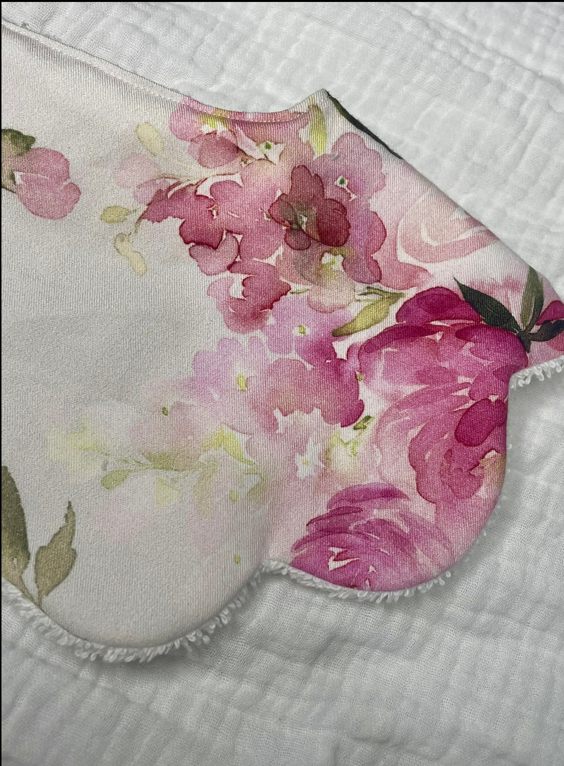 Scalloped Bibs- Japanese Watercolour Florals