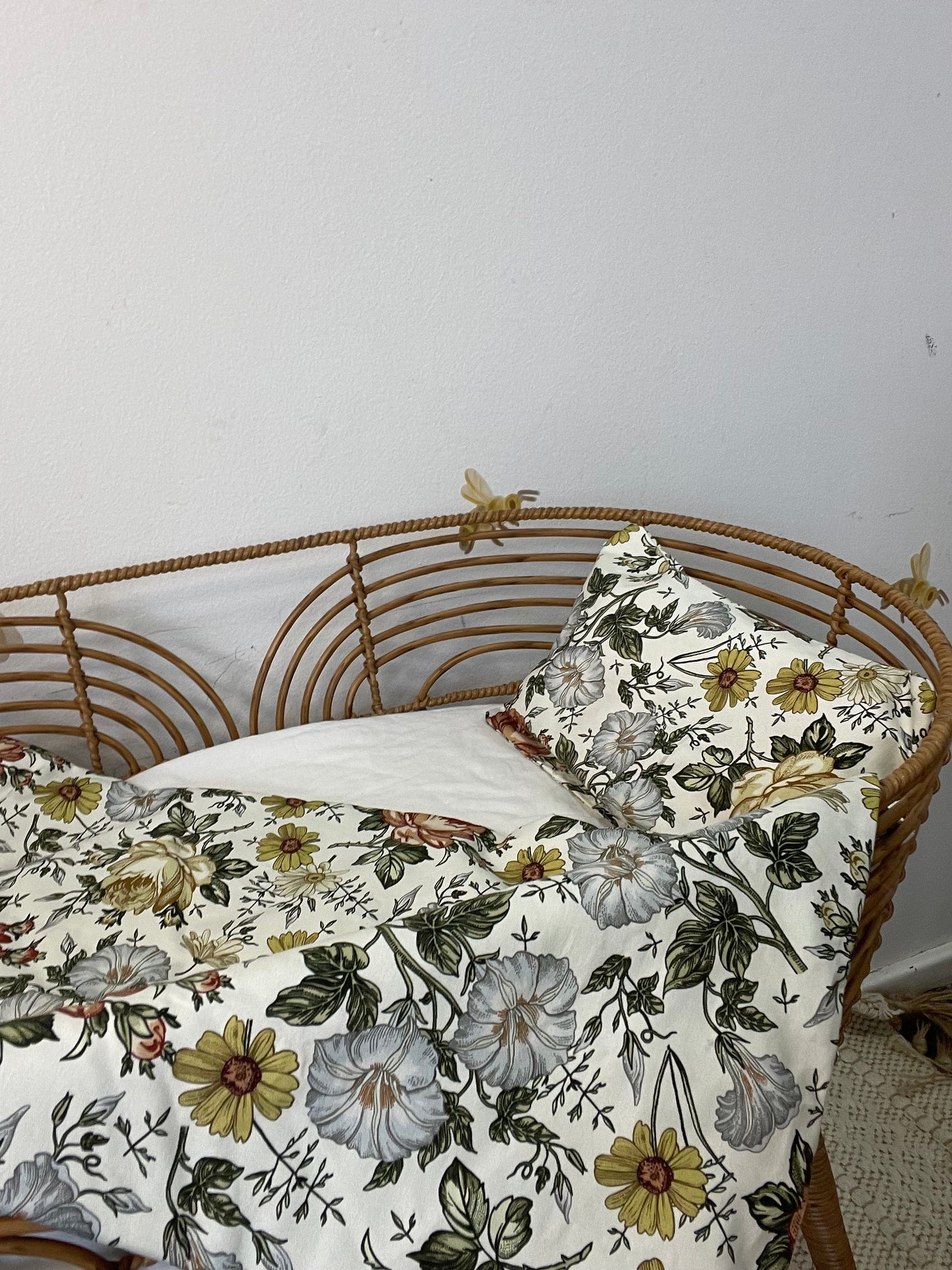 Doll Bedding Set- Vintage Flowers