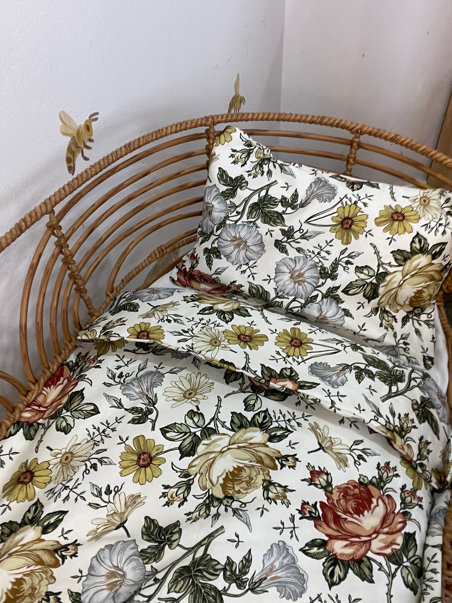 Doll Bedding Set- Vintage Flowers