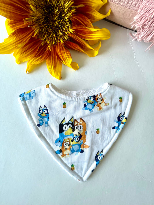 Bandana Bibs- White Bluey