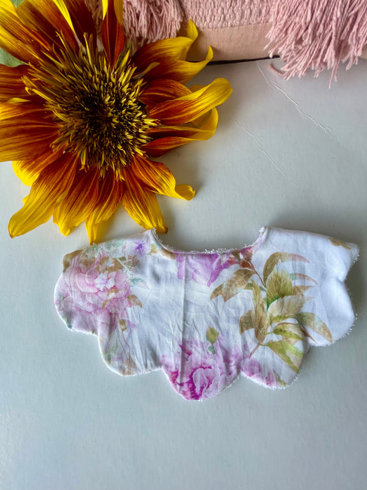 Scalloped Bibs- Light Purple Florals