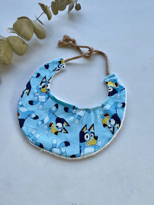 Circle Baby Bib- Blue Bluey