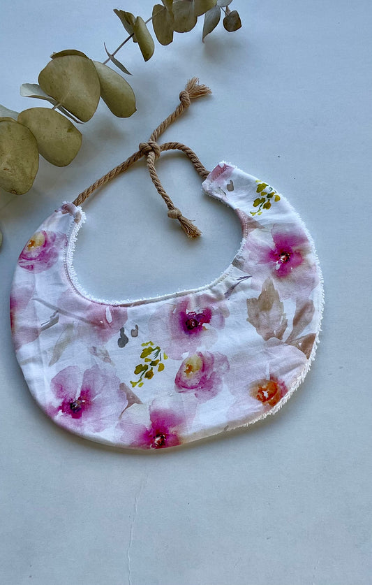 Circle Baby Bib- Watercolour Florals