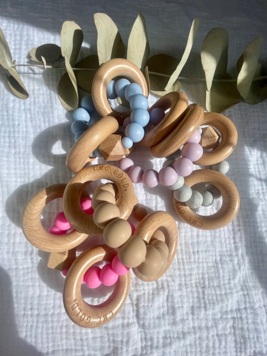 Hex Wood & Silicone Teether