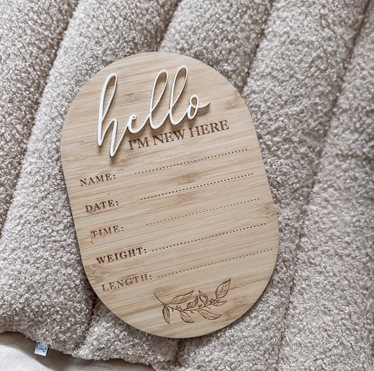 3D Rounded Birth Announcement Plaque